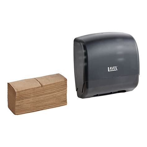 Lavex Translucent Black Mini C Fold Multifold Paper Towel Dispenser