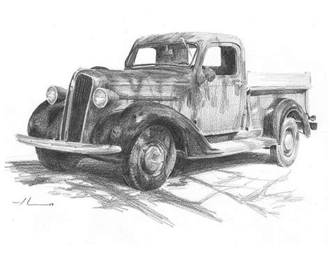 Classic Ford Truck By Mike Theuer Wetcanvas Truck Art Pencil Drawings Car Drawings