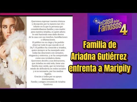 Familia De Ariadna Guti Rrez Enfrenta A Maripily Youtube