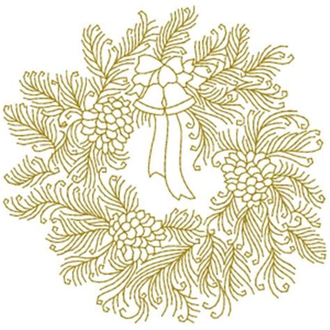 Christmas Wreath Embroidery Design Annthegran