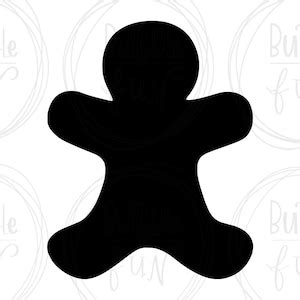 Gingerbread Man Silhouette Vector Image With SVG, Eps, Pdf, Png, Pdf, and Jpg, Instant Digital ...