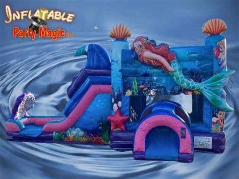 Mermaid Bounce House With Water Slide Rental Inflatable Party Magic