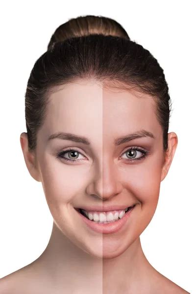 Woman Face Before And After Makeup Stock Photo Kotin 102038902