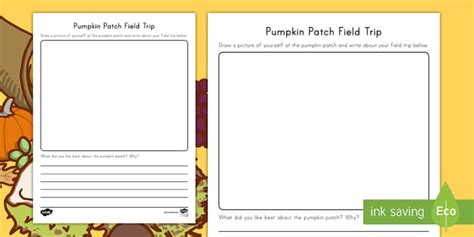 Pumpkin Patch Field Trip Draw And Write Activity Twinkl