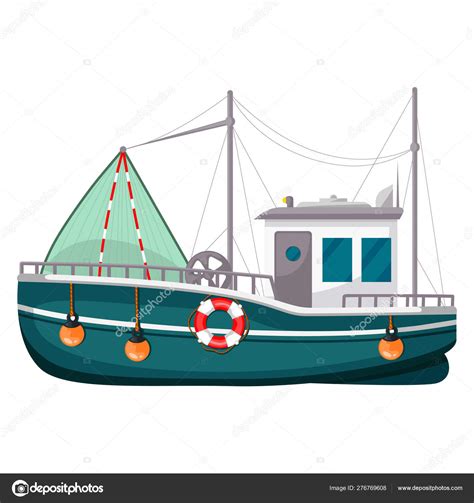 Fishing Trawler Commercial Boat Fishing Vessel Icon ⬇ Vector Image By