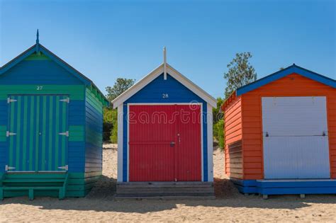 Beach Houses at Brighton Beach in Melbourne, Australia Stock Photo ...