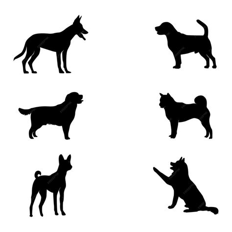 Premium Vector Illustration Set Of Silhouettes Of Dog On White Background