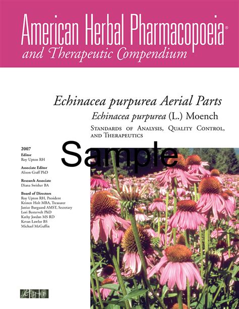 Sample Ahp Monograph Echinacea Purp Aerial Parts American Herbal