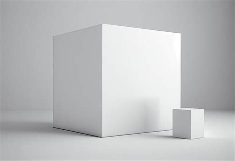 Premium Photo White D Cubes Standing On A White Floor Ai Generated