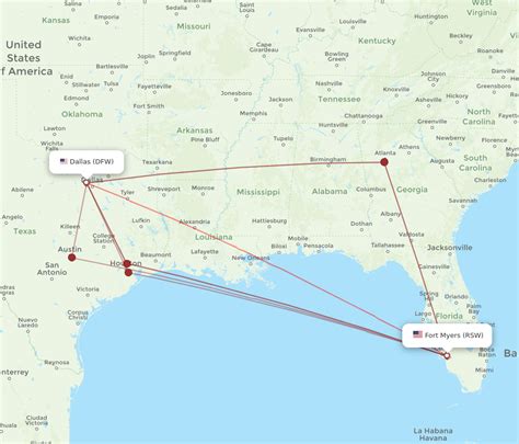 All Flight Routes From Dallas To Fort Myers Dfw To Rsw Flight Routes