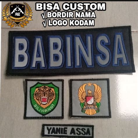 Jual Bordir Logo Babinsa Bisa Custom Logo Kodam Dan Bordir Nama