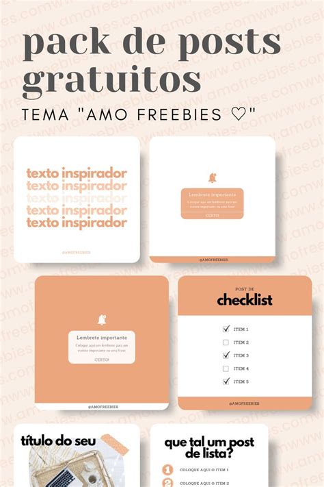 Pack De Posts Edit Veis Para Instagram Gr Tis Tema Amo Freebies