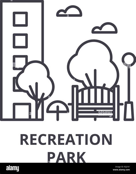 Recreation Park Line Icon Concept Recreation Park Vector Linear