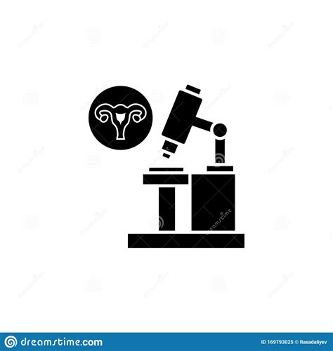 Microscoop Uterine Analysepictogram Eenvoudige