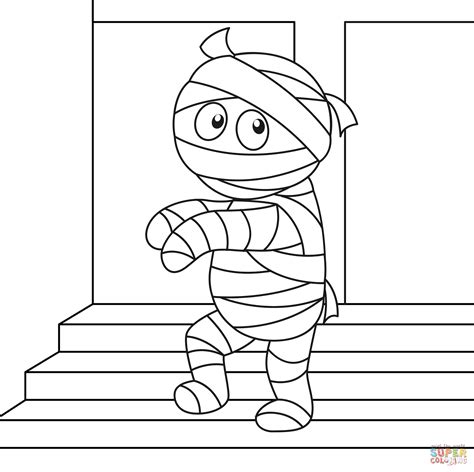 Cute Mummy Coloring Page Free Printable Coloring Pages