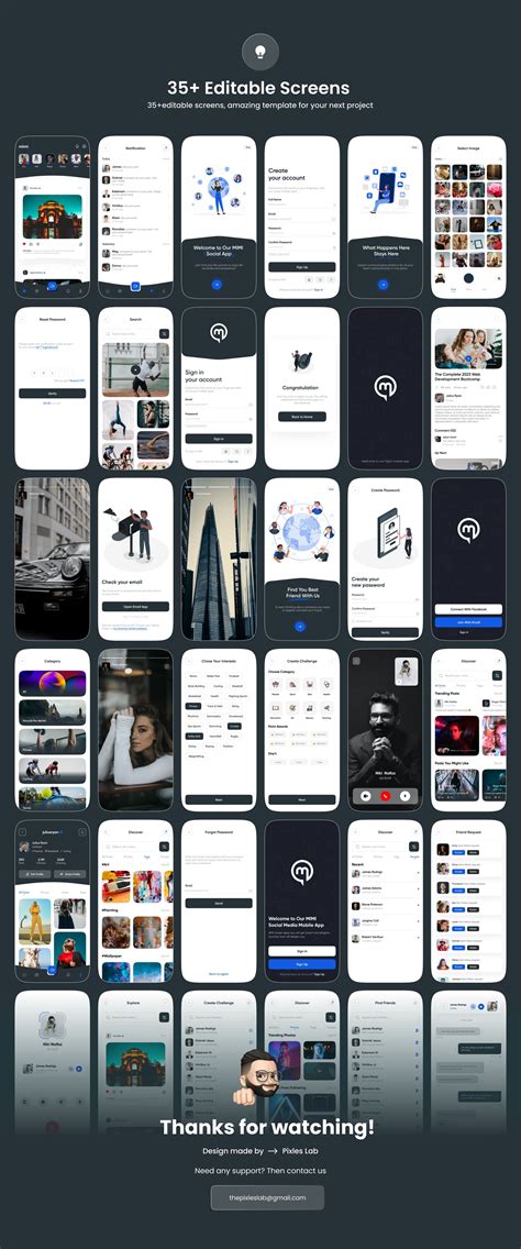 MIMI - Social Media App UI Kit | Social app design, App interface