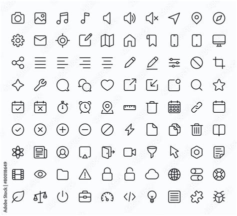 Outline vector icons for web and mobile Stock Vector | Adobe Stock