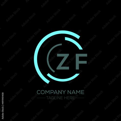 Zf Logo Monogram Isolated On Circle Element Design Template Zf Letter Logo Design On Black