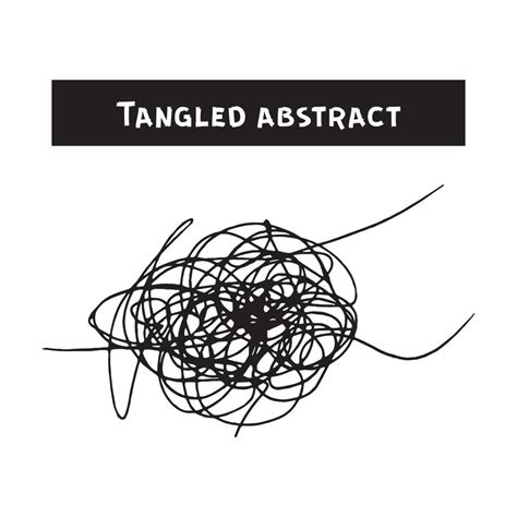 Tangled Abstract Scribble With Hand Drawn Line Doodle Elements