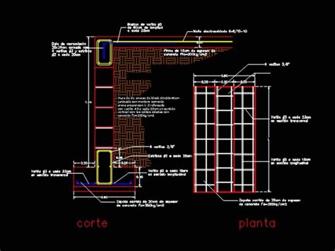 Detalle Cimentacion Zapata Corrida En AutoCAD Librería CAD