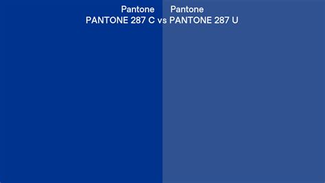 Pantone 287 C Vs PANTONE 287 U Side By Side Comparison