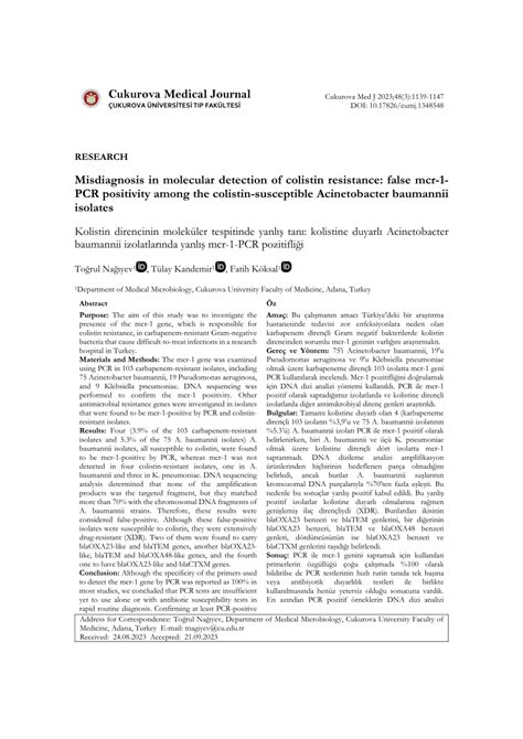 PDF Misdiagnosis In Molecular Detection Of Colistin Resistance False