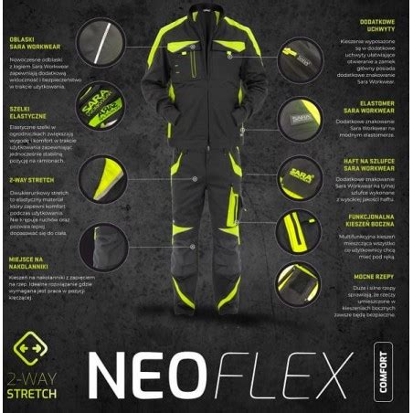 Spodnie Robocze Elastyczne Spandex Stretch Neoflex Safetyworkwear