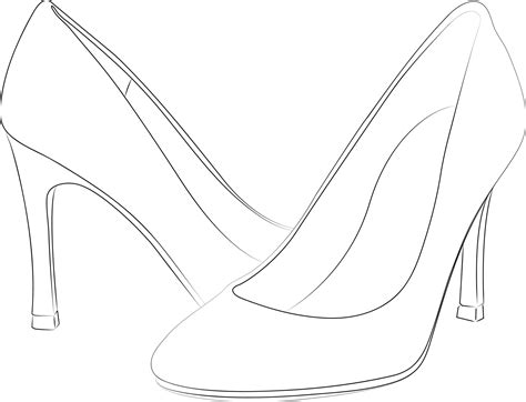 High Heels Shoes Outline Stype Vector Design Element Illustration