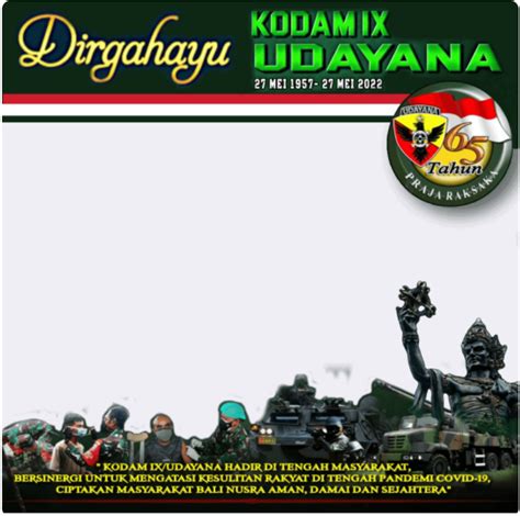 Ragam Twibbon HUT Kodam IX Udayana Ke 65 Tahun 2022 Waca Berita