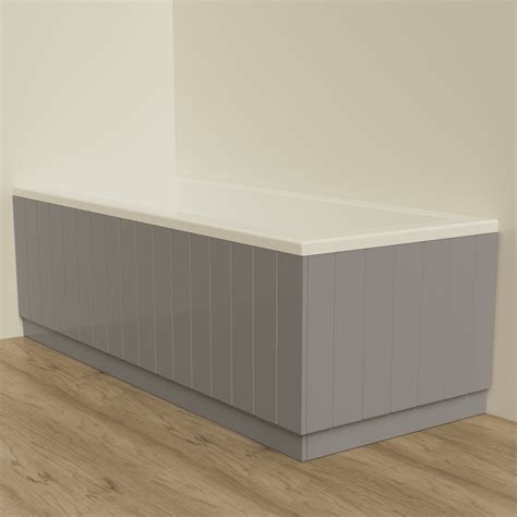 Tongue and Groove Steel Grey Matt 2 Piece adjustable Bath Panels