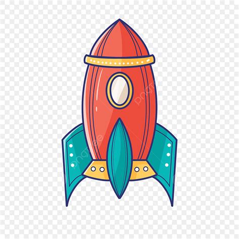 gambar kartun clipart roket berwarna warni  digambar tangan roket