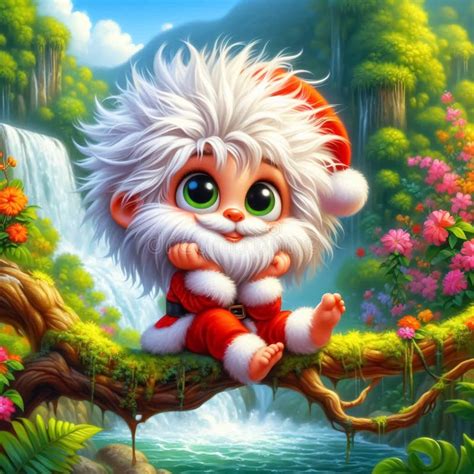 Funny Santa Claus Illustration With A Cheeky Look And Disheveled Hair