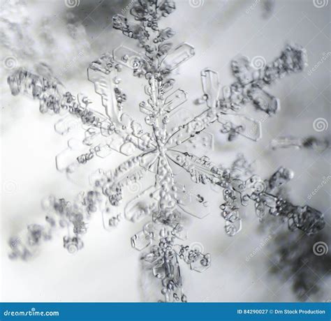 Snowflake Under Microscope. Stock Image - Image of real, seasonal: 84290027