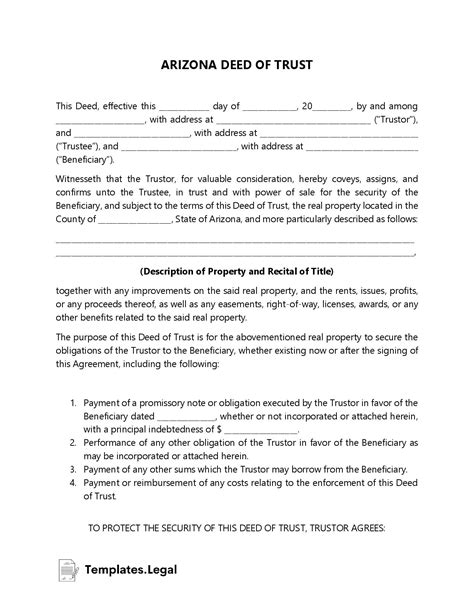 Arizona Deed Forms And Templates Free Word Pdf Odt