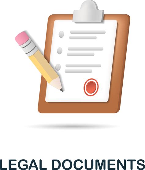 Legal Documents icon. 3d illustration from project development