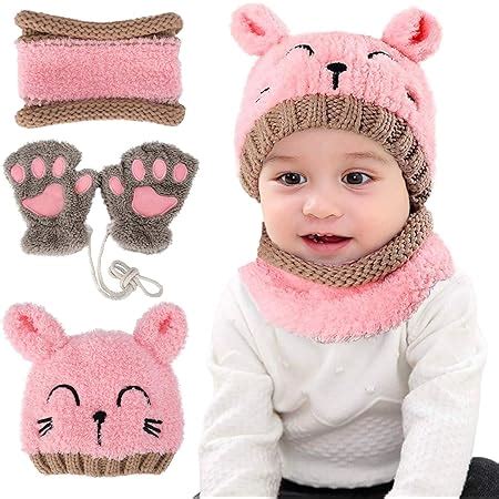 Ensemble Chapeau Charpe Et Gants Rose Hiver Bonnet B B