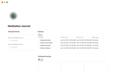 Meditation Journal Template by Atmos | Notion Marketplace