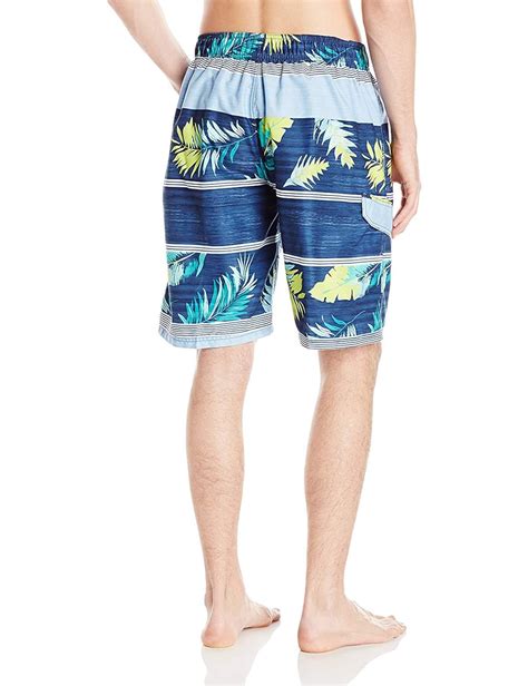 Kanu Surf Mens Big Condor Extended Size Stripe Floral Swim Trunk Swim