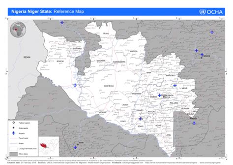 Nigeria: Niger State: Reference map (as of 21 February 2016) - Nigeria ...