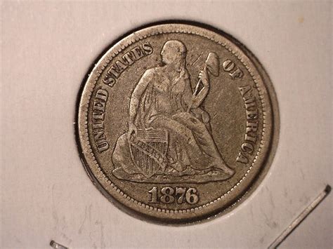 1876 Cc Seated Liberty Dime 74 Xf Ebay