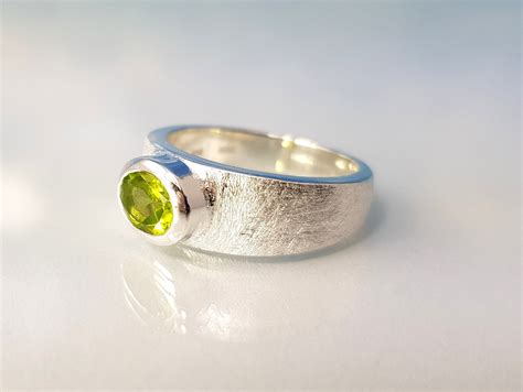 Ring Echter Peridot Facettiert 925 Silber Steinzauber