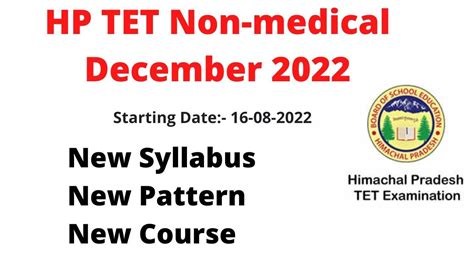 Hp Tet New Pattern Syllabus Hp Tet Non Medical December Live