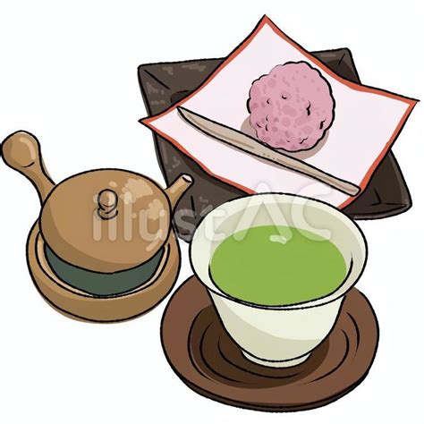 お茶と茶菓子イラスト No 2032818／無料イラスト フリー素材なら「イラストac」