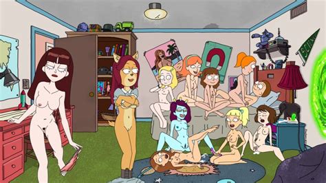 Rule 34 10girls 1boy Accurate Art Style Alien Annie Rick And Morty Arthricia Bed Bedroom