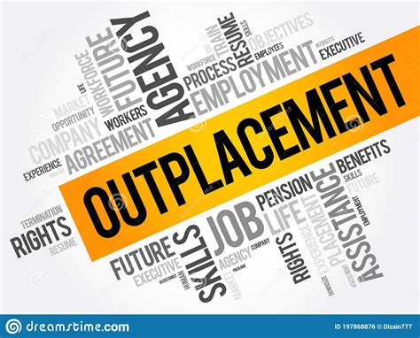 Outplacement Word Cloud Collage Business Concept Background Stock