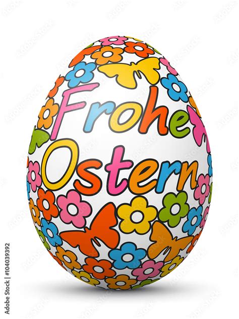 Frohe Ostern 3D Vektor Osterei mit fröhlichen Ostersymbolen im