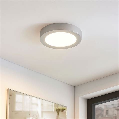 LED Deckenlampe Marlo Silber 3000K Rund 25 2cm Lampenwelt At