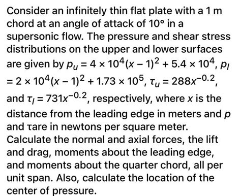 Solved Consider An Infinitely Thin Flat Plate With A M Chegg