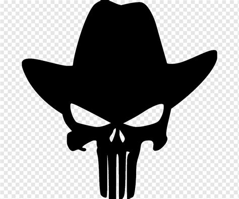 Punisher Human Skull Symbolism Cowboy Decal Skull Cowboy Hat Logo