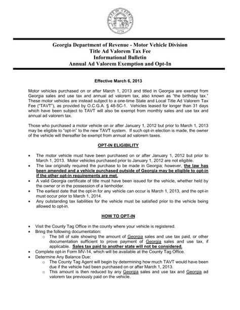 Georgia Department Of Motor Vehicles Mv 1 Form